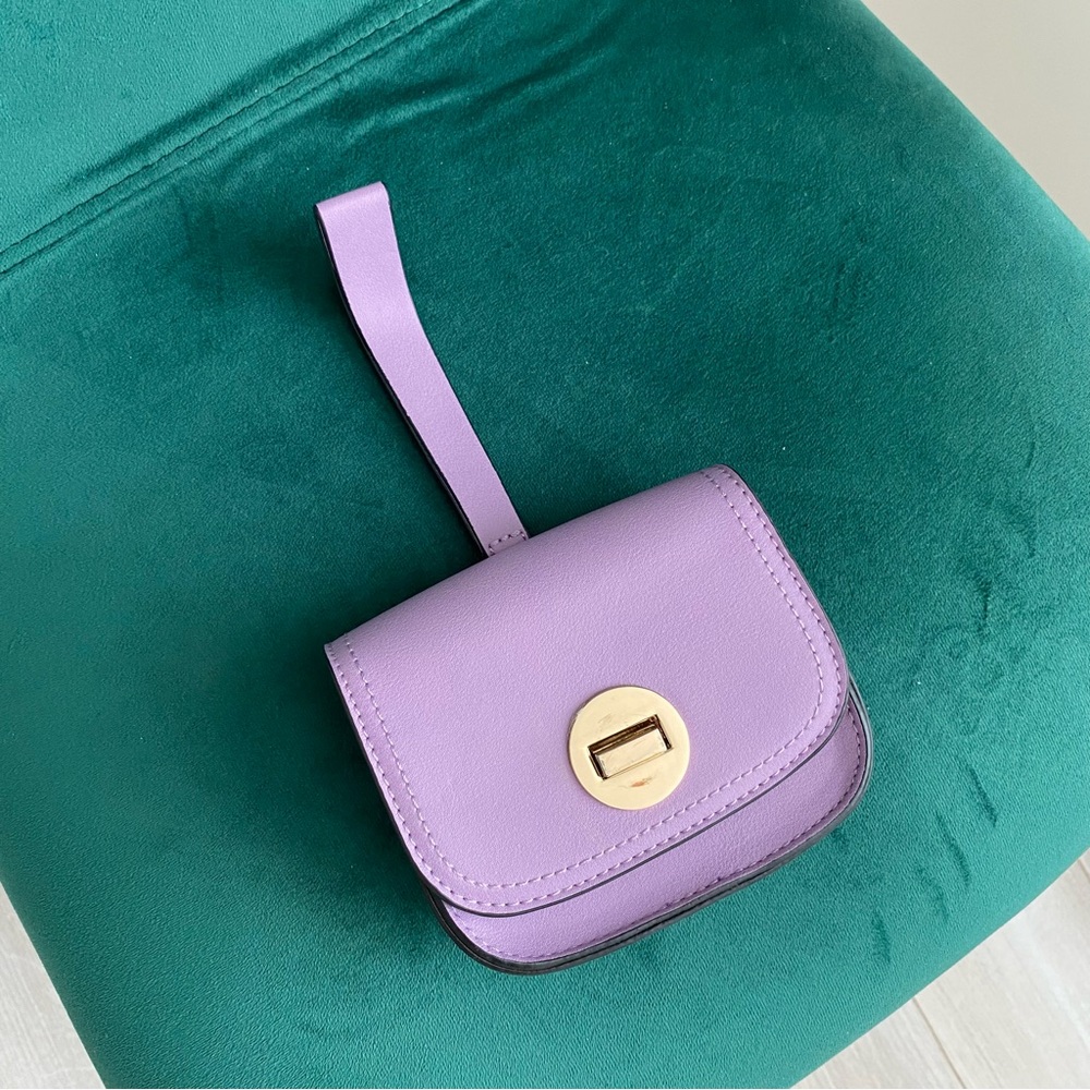 Lavender lilac crossbody wristlet clutch handbag
